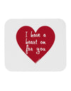 I Have a Heart On For You Mousepad-TooLoud-White-Davson Sales