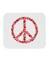 Peace Sign Hearts Red Mousepad-TooLoud-White-Davson Sales