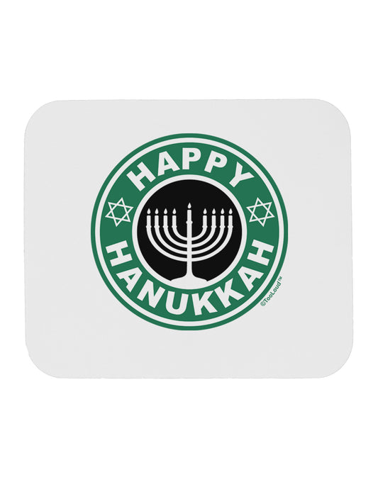 Happy Hanukkah Latte Logo Mousepad-TooLoud-White-Davson Sales