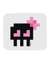 Retro 8-Bit Skull with Pink Bow Mousepad-TooLoud-White-Davson Sales