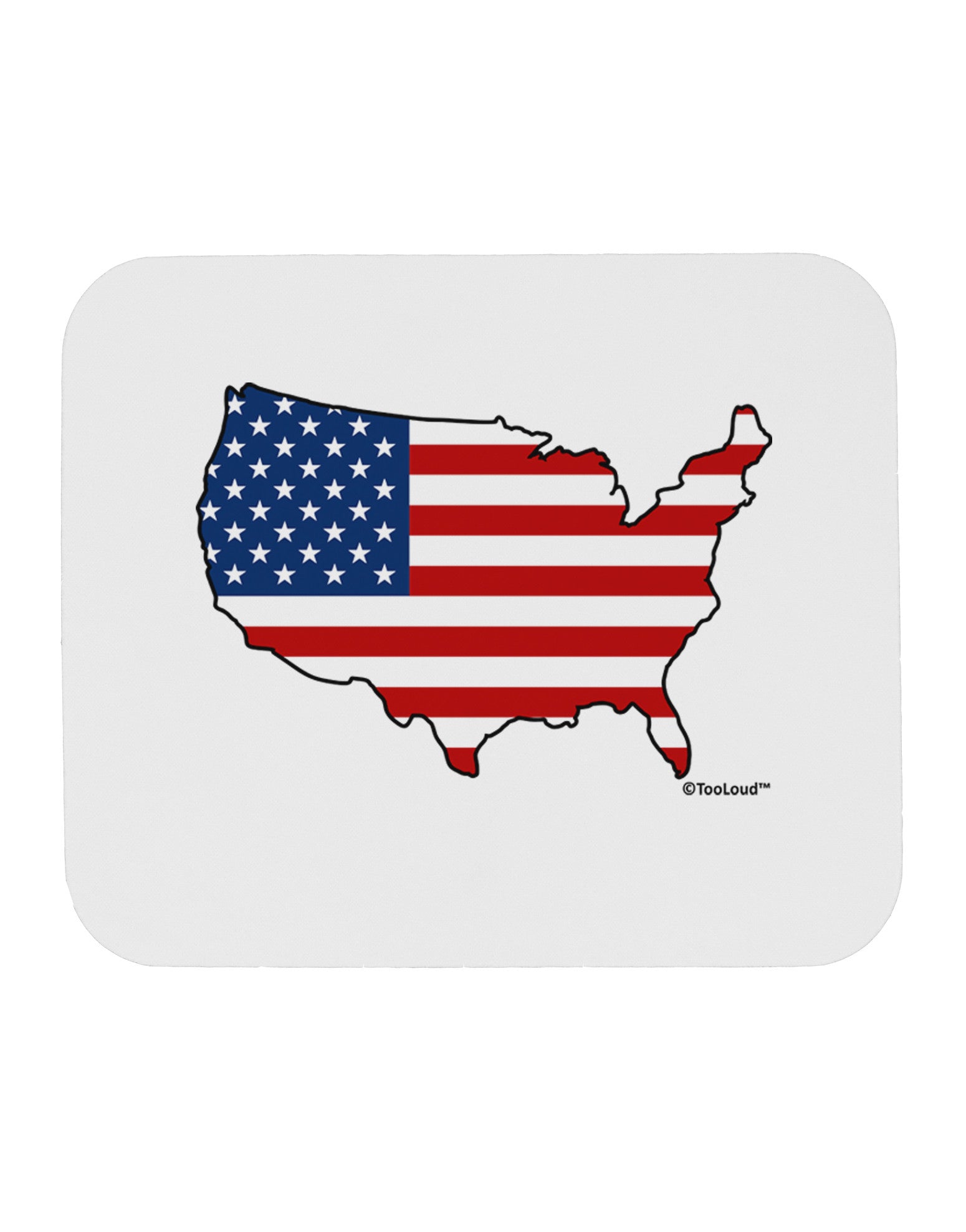 United States Cutout - American Flag Design Mousepad by TooLoud-TooLoud-White-Davson Sales