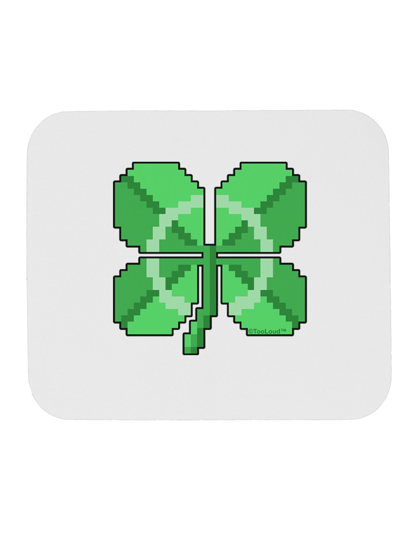 Pixel Four Leaf Clover Mousepad-TooLoud-White-Davson Sales