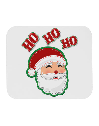 Ho Ho Ho Santa Claus Face Faux Applique Mousepad-TooLoud-White-Davson Sales