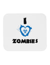 I Heart Zombies - Bio Hazard Heart Blue Mousepad-TooLoud-White-Davson Sales