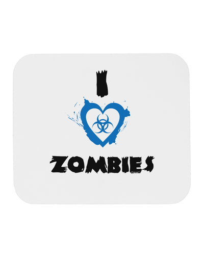 I Heart Zombies - Bio Hazard Heart Blue Mousepad-TooLoud-White-Davson Sales