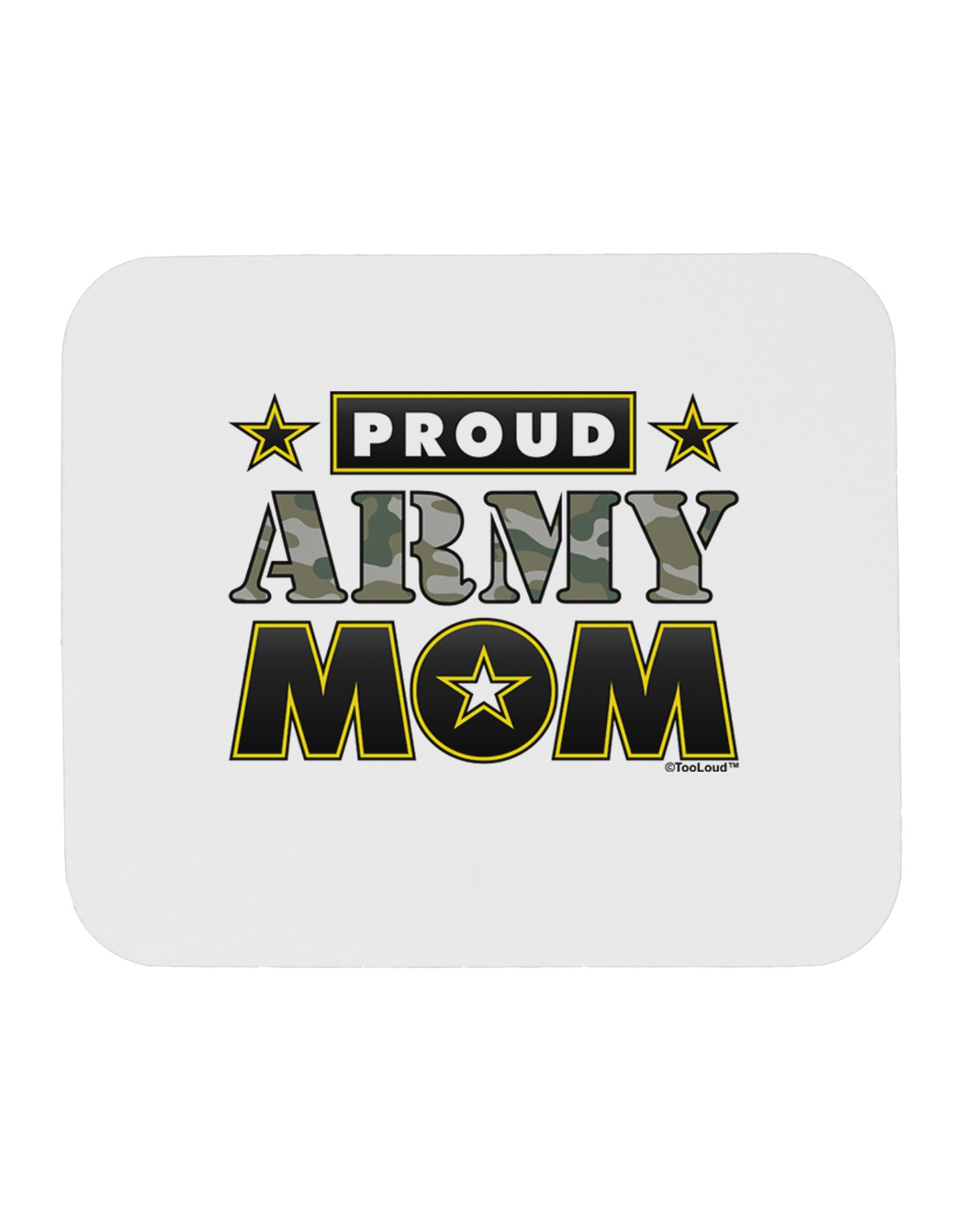 Proud Army Mom Mousepad-TooLoud-White-Davson Sales