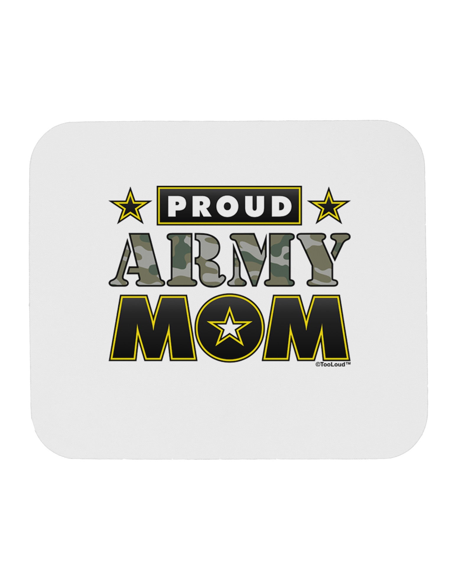 Proud Army Mom Mousepad-TooLoud-White-Davson Sales