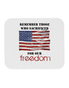 Remember - Veterans Mousepad-TooLoud-White-Davson Sales