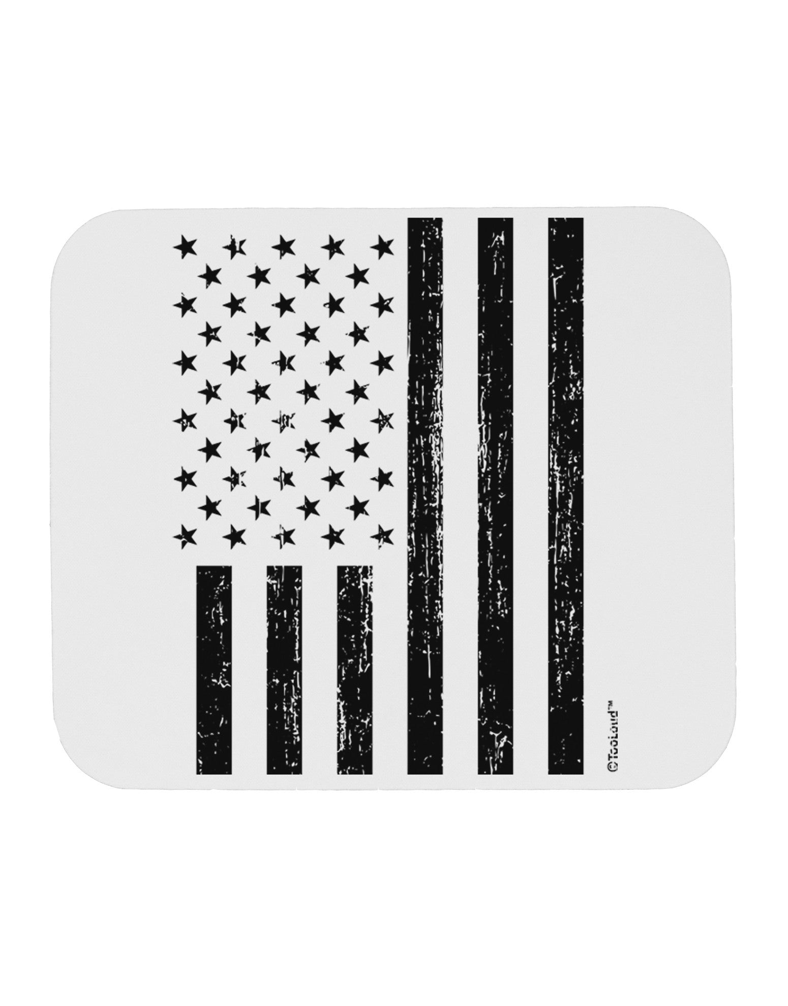 Stamp Style American Flag - Distressed Mousepad by TooLoud-TooLoud-White-Davson Sales