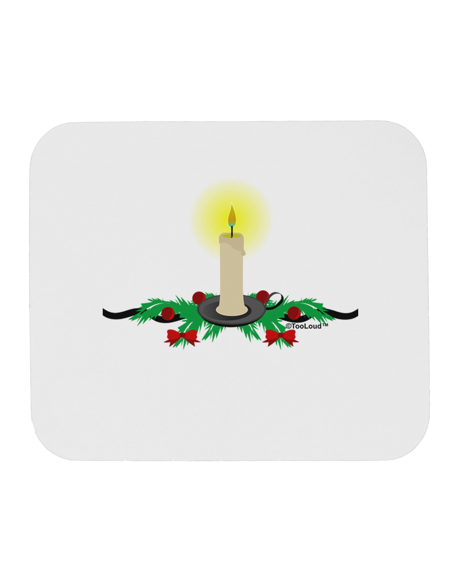 Chirstmas Candle Mousepad-TooLoud-White-Davson Sales