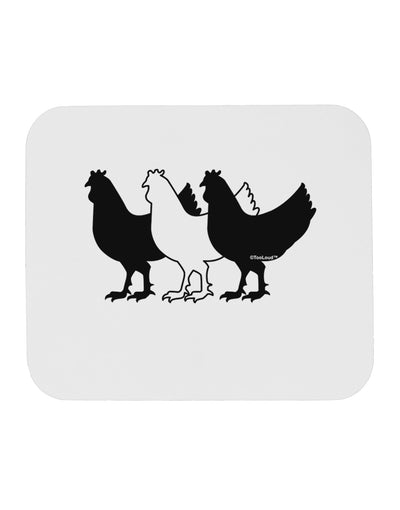 Three French Hens Mousepad-TooLoud-White-Davson Sales