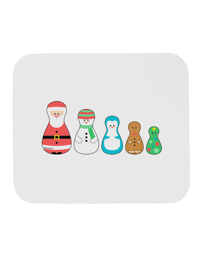 Cute Christmas Matryoshka Nesting Dolls Mousepad-TooLoud-White-Davson Sales