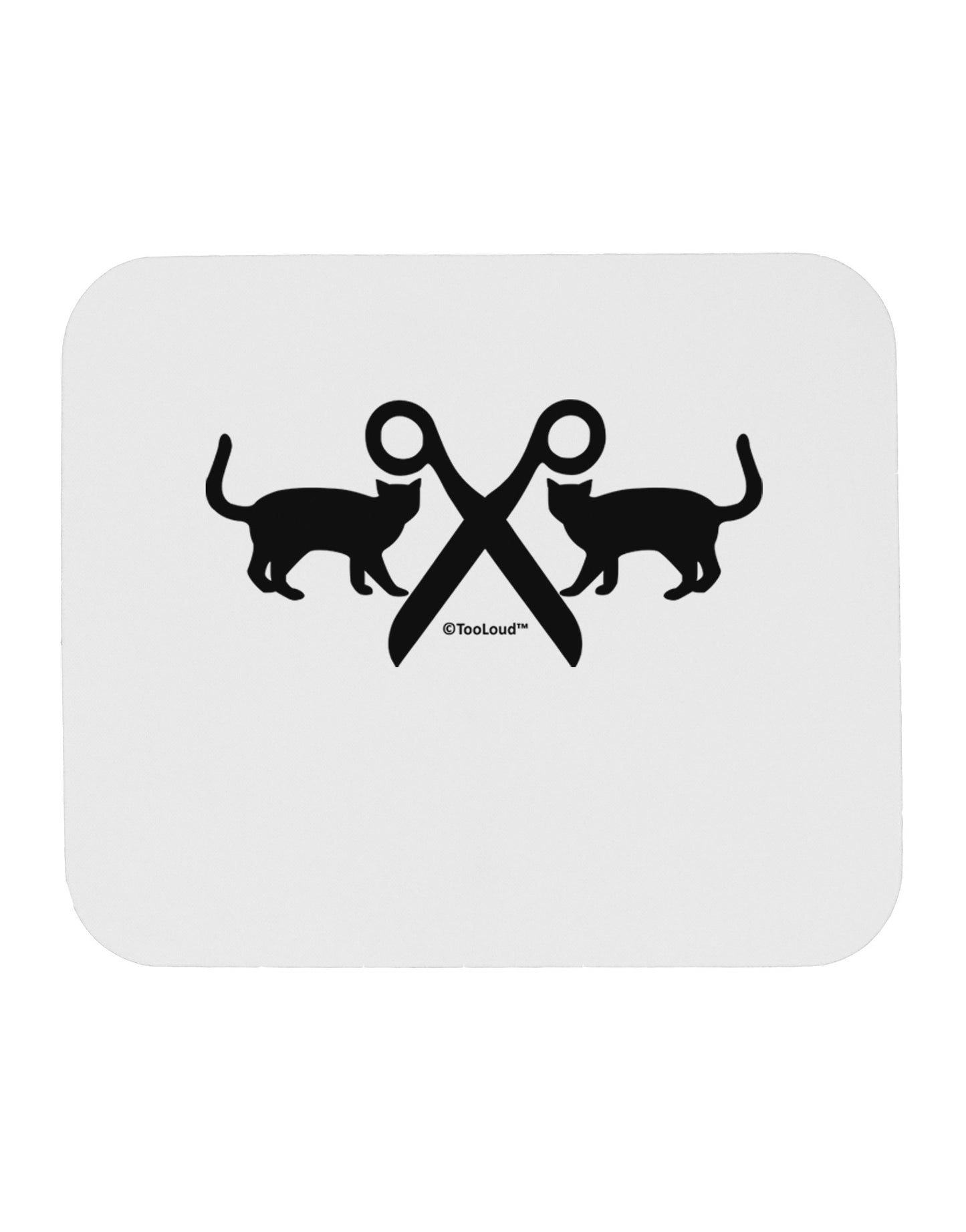 Two Cats With Scissors Mousepad by TooLoud-TooLoud-White-Davson Sales