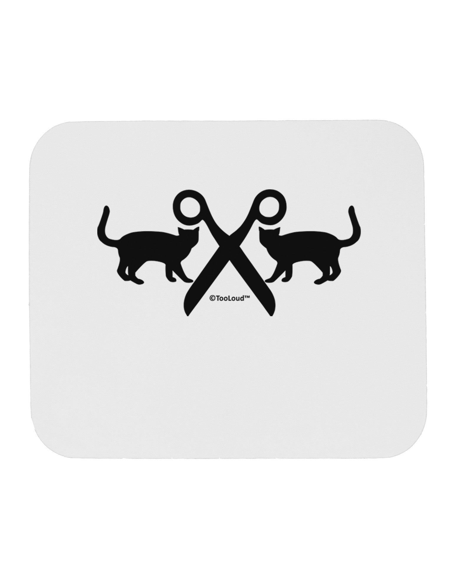 Two Cats With Scissors Mousepad by TooLoud-TooLoud-White-Davson Sales