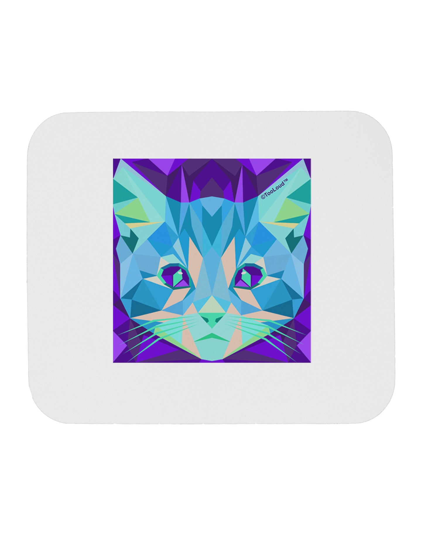Geometric Kitty Inverted Mousepad-TooLoud-White-Davson Sales