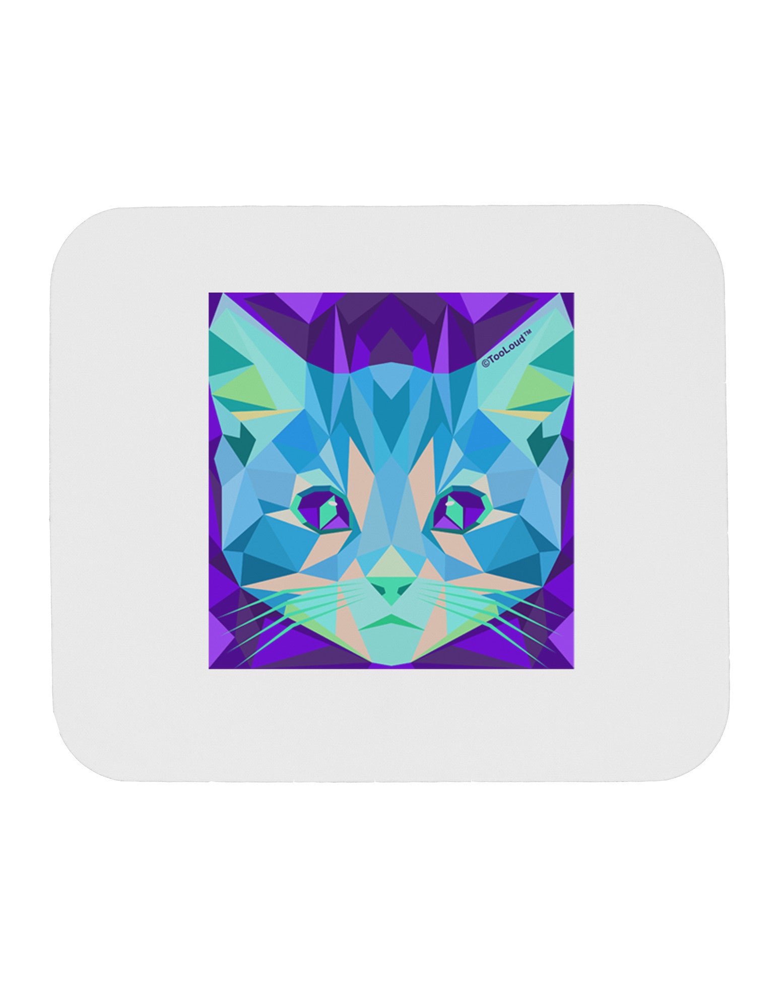 Geometric Kitty Inverted Mousepad-TooLoud-White-Davson Sales