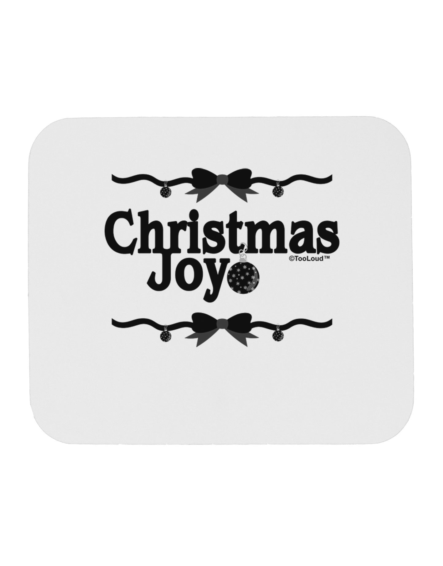 Christmas Joy BnW Mousepad-TooLoud-White-Davson Sales