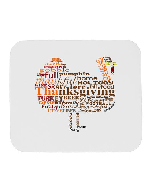 Turkey Typography Mousepad-TooLoud-White-Davson Sales