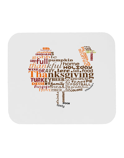 Turkey Typography Mousepad-TooLoud-White-Davson Sales