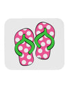 Cute Polka Dot Flip Flops - Pink and Green Mousepad-TooLoud-White-Davson Sales