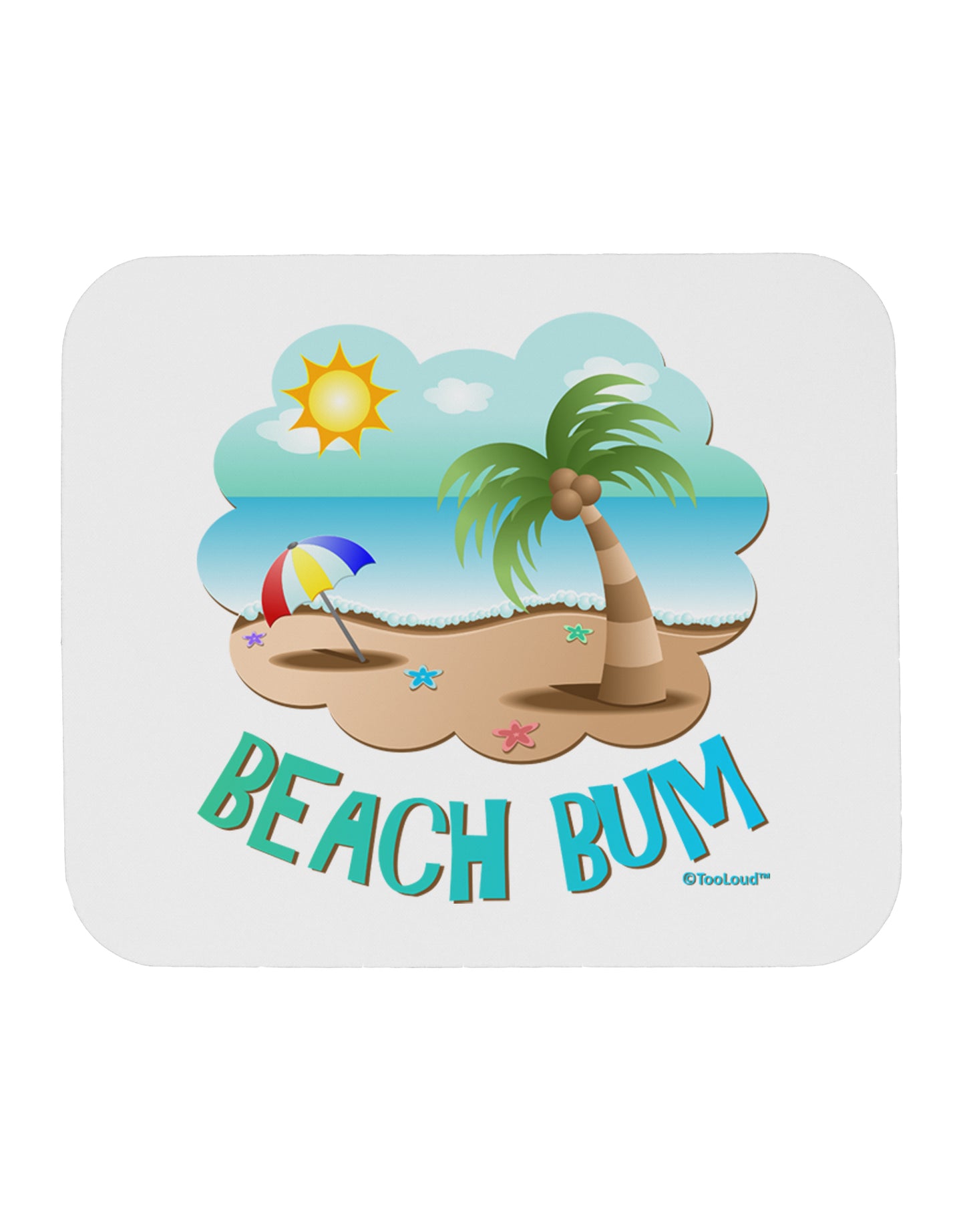 Fun Summer Beach Scene - Beach Bum Mousepad by TooLoud-TooLoud-White-Davson Sales
