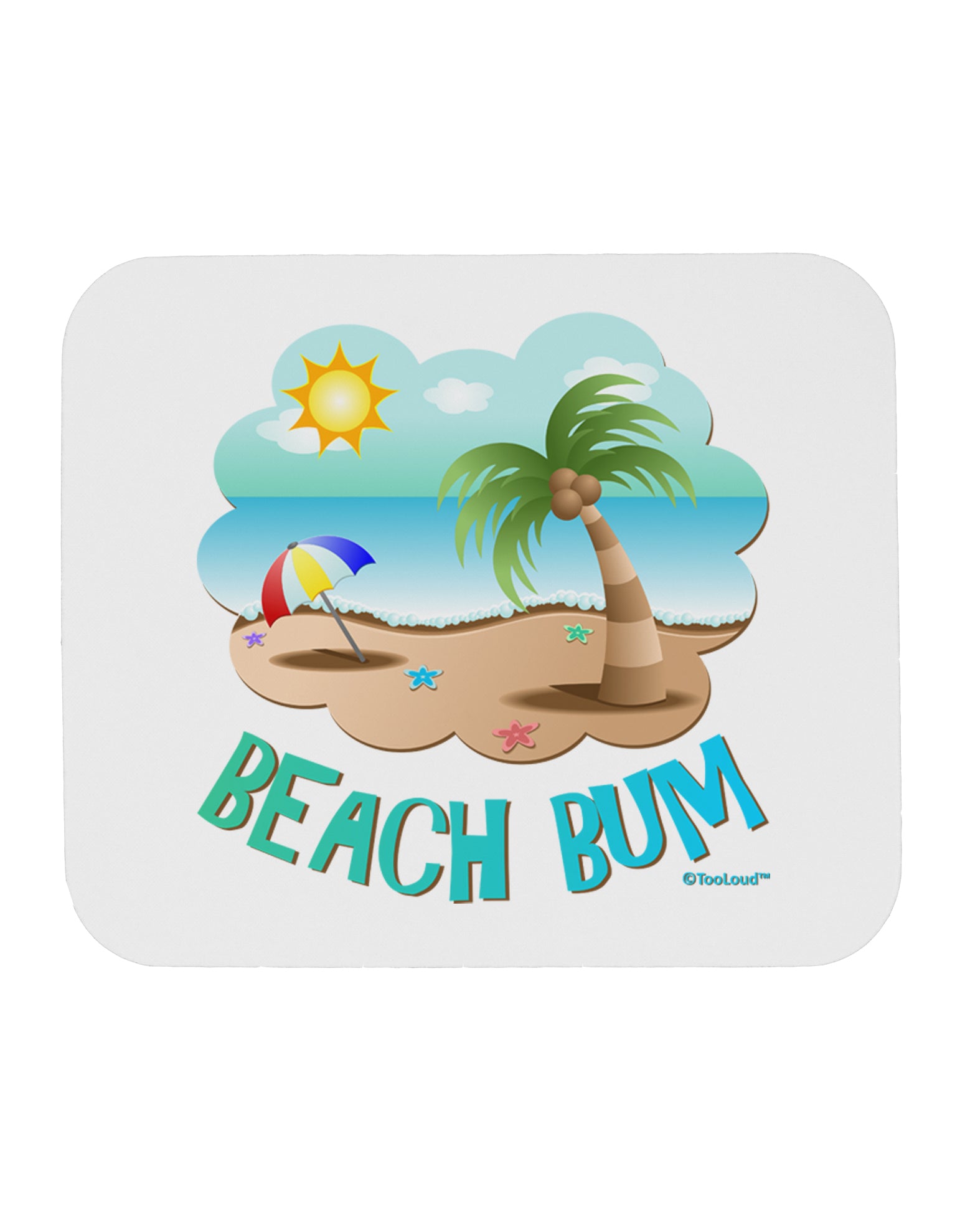 Fun Summer Beach Scene - Beach Bum Mousepad by TooLoud-TooLoud-White-Davson Sales
