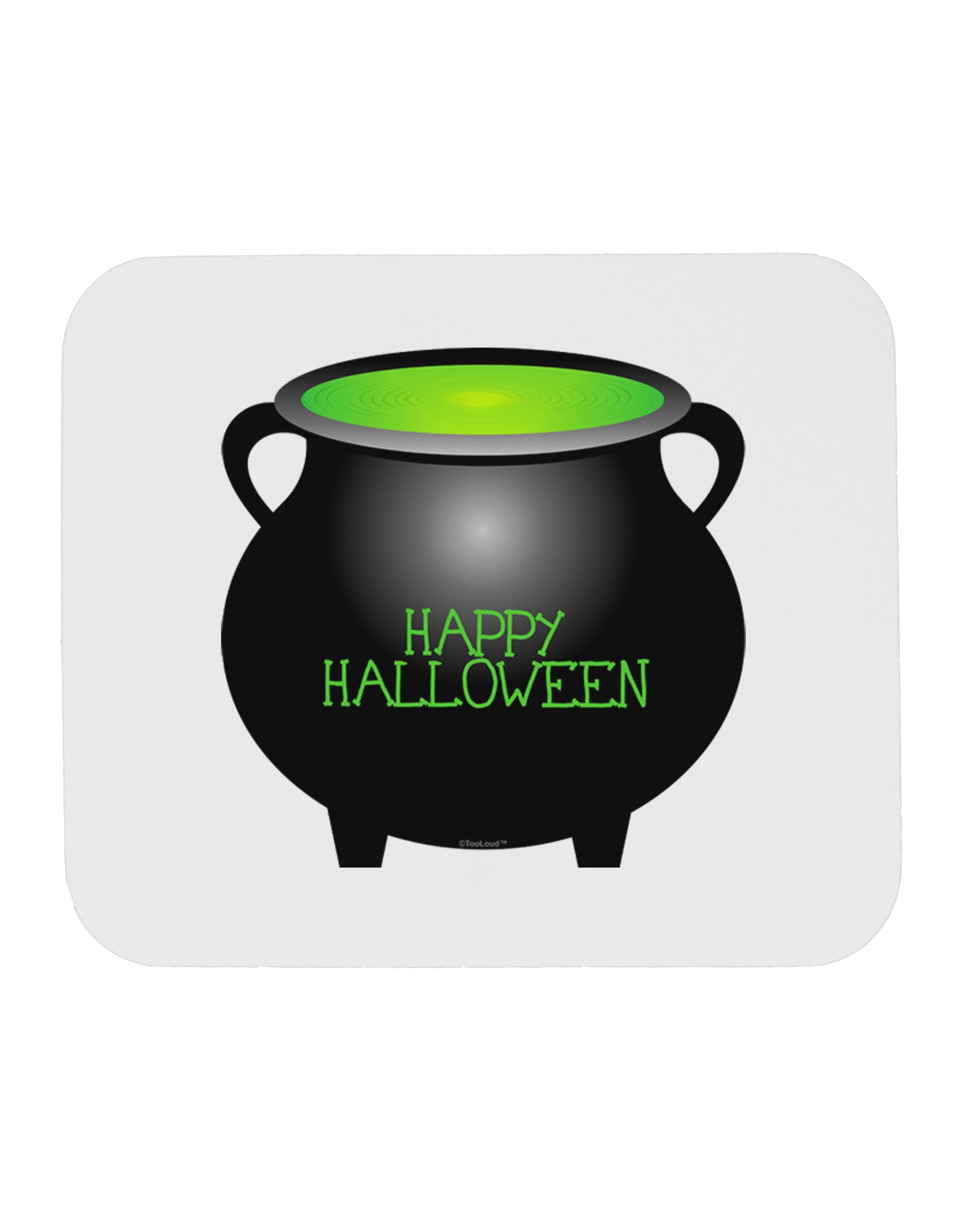 Witches Cauldron Happy Halloween Mousepad-TooLoud-White-Davson Sales