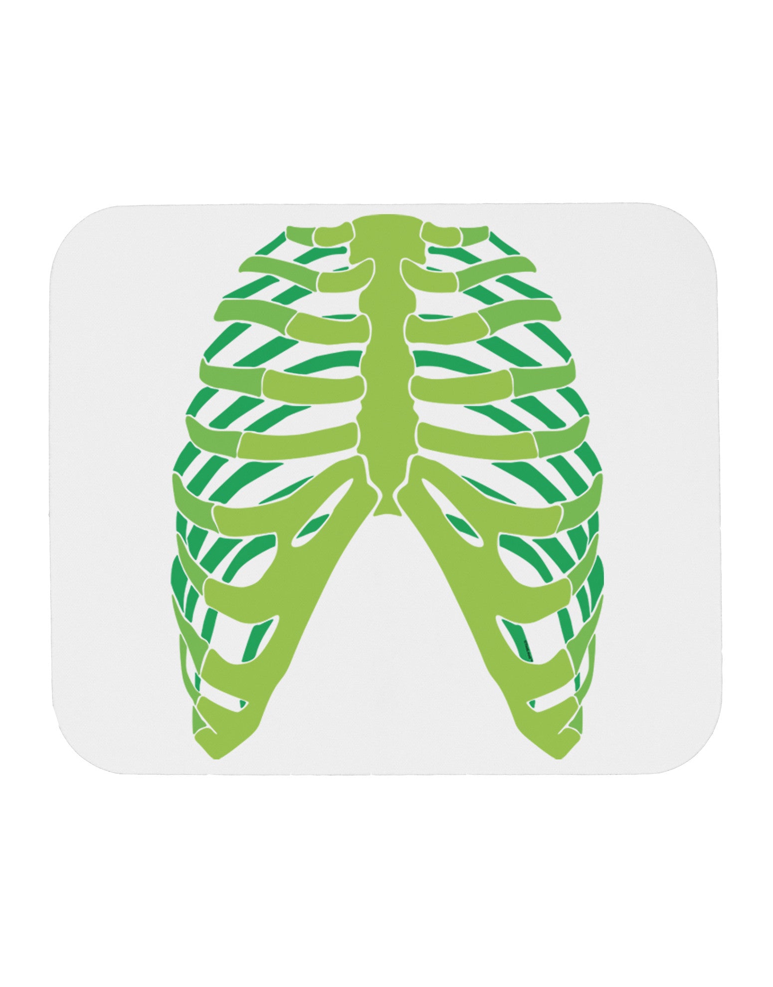 Human Green Skeleton Bones Ribcage Mousepad-TooLoud-White-Davson Sales