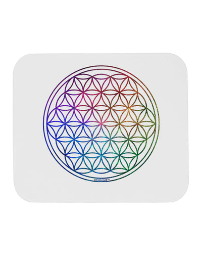 Flower of Life Circle Mousepad-TooLoud-White-Davson Sales