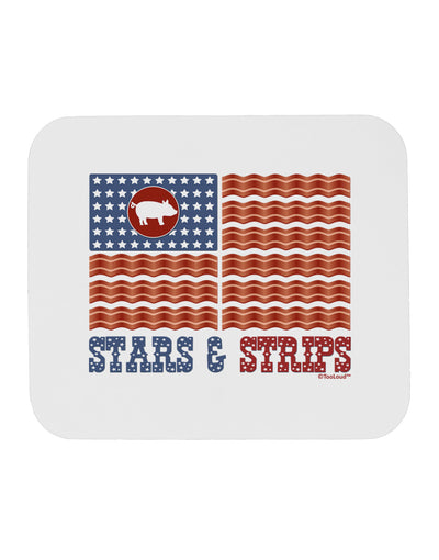 American Bacon Flag - Stars and Strips Mousepad-TooLoud-White-Davson Sales