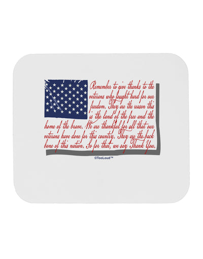 Veterans Scripted Flag Mousepad-TooLoud-White-Davson Sales