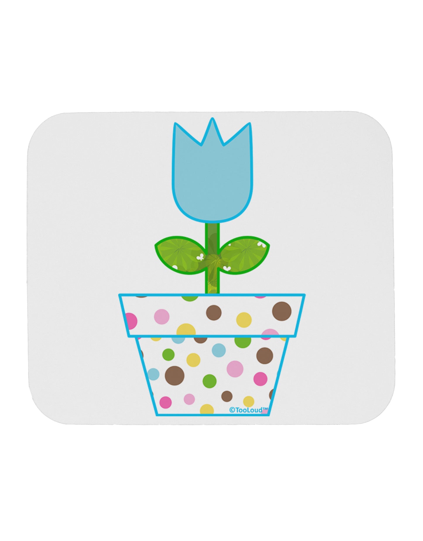 Easter Tulip Design - Blue Mousepad by TooLoud-TooLoud-White-Davson Sales