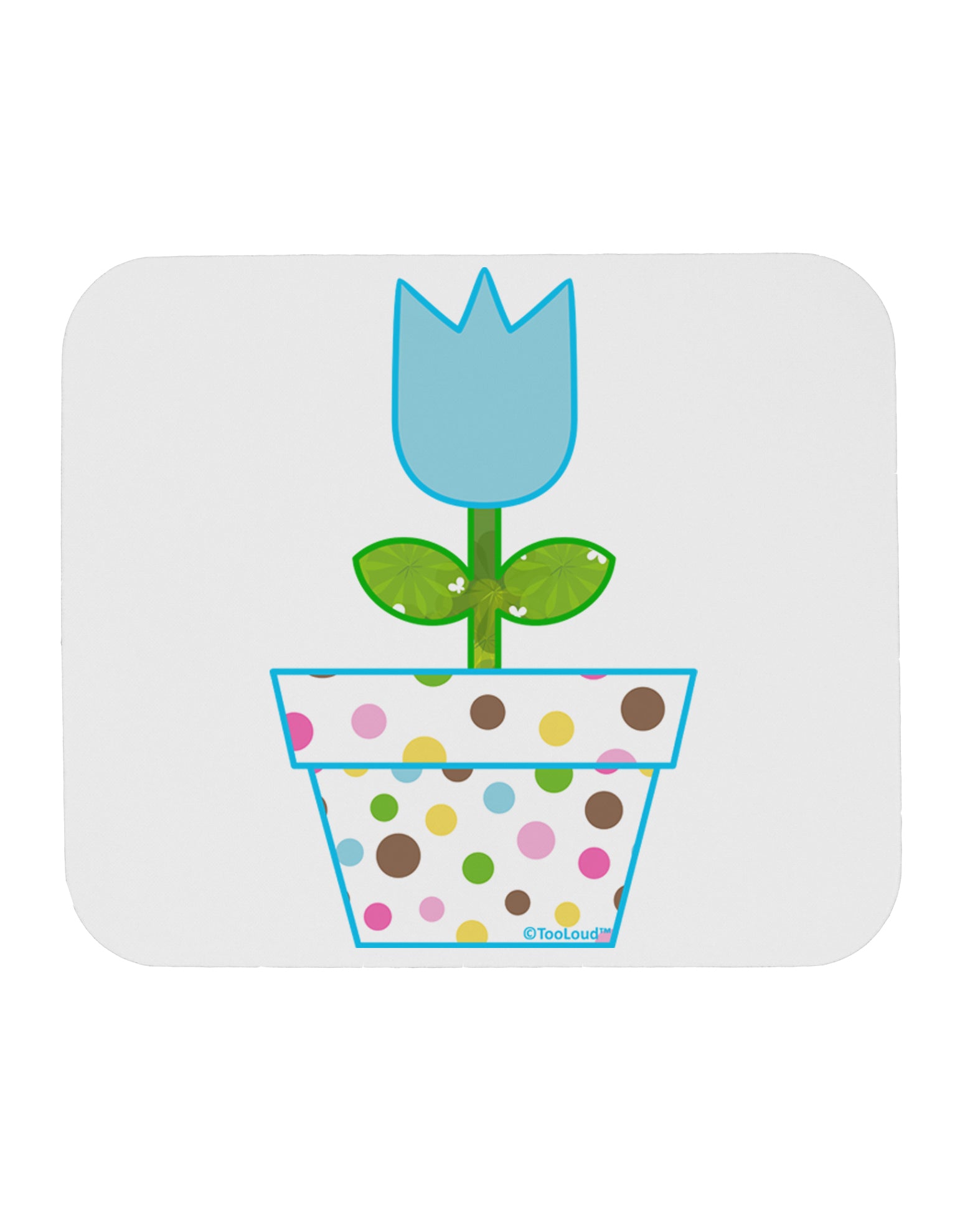 Easter Tulip Design - Blue Mousepad by TooLoud-TooLoud-White-Davson Sales