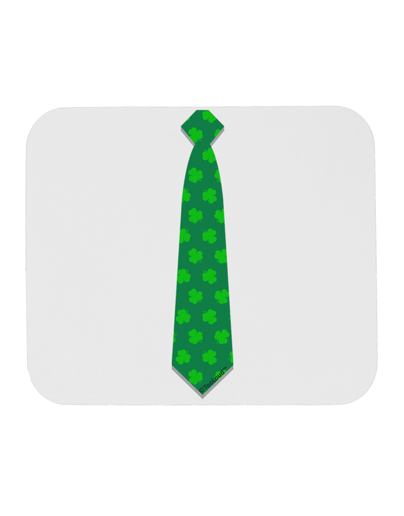 Clover Pattern Tie St Patrick's Day Mousepad-TooLoud-White-Davson Sales