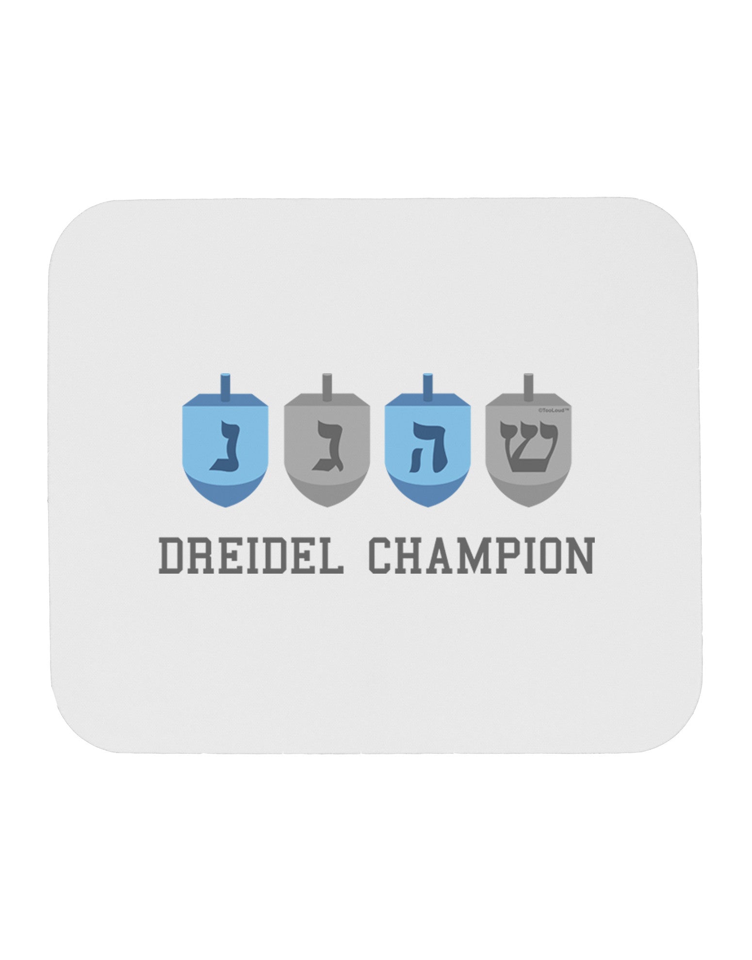Dreidel Champion Hanukkah Mousepad-TooLoud-White-Davson Sales