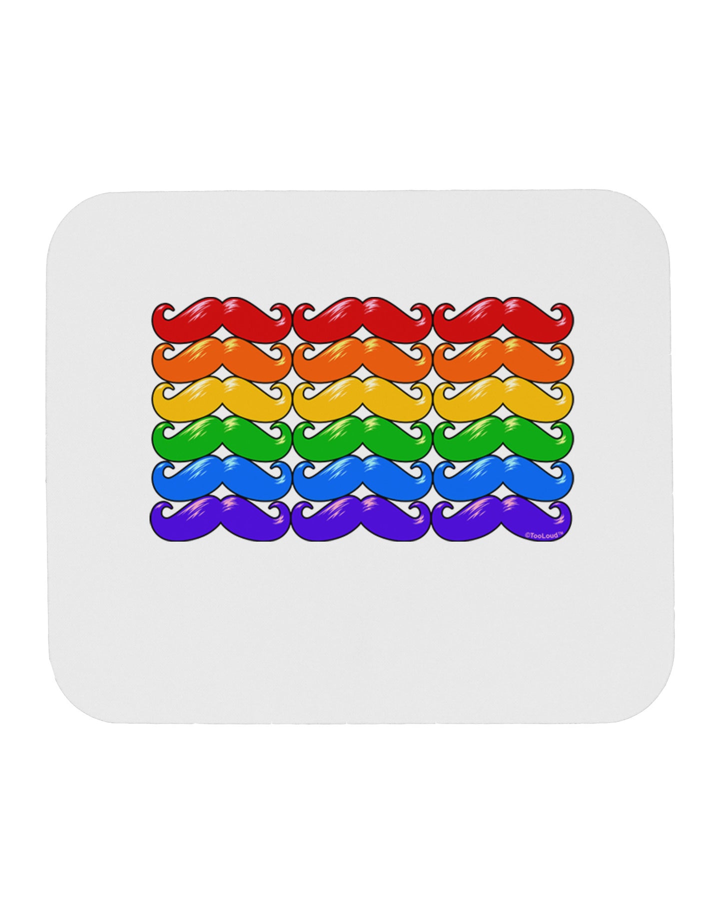 Rainbow Mustaches Gay Pride Flag Mousepad-TooLoud-White-Davson Sales