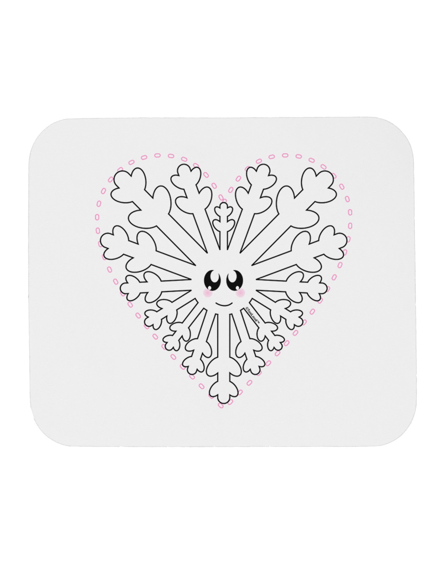 Heart Snowflake Christmas Mousepad-TooLoud-White-Davson Sales