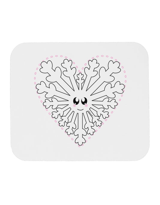 Heart Snowflake Christmas Mousepad-TooLoud-White-Davson Sales