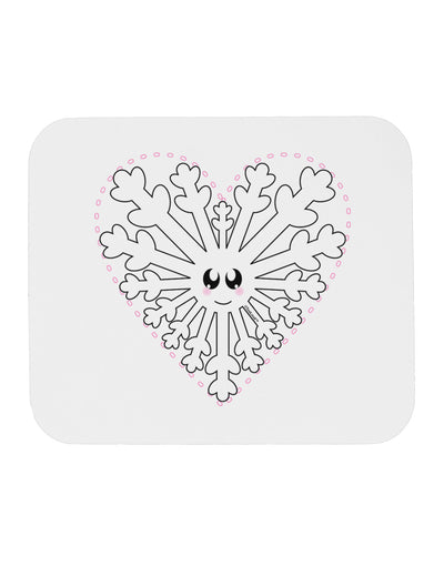 Heart Snowflake Christmas Mousepad-TooLoud-White-Davson Sales