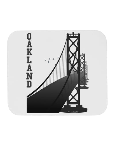 Oakland Text Bay Bridge Mousepad-TooLoud-White-Davson Sales