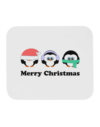 Merry Christmas Penguins See Hear Speak No Evil Mousepad-TooLoud-White-Davson Sales