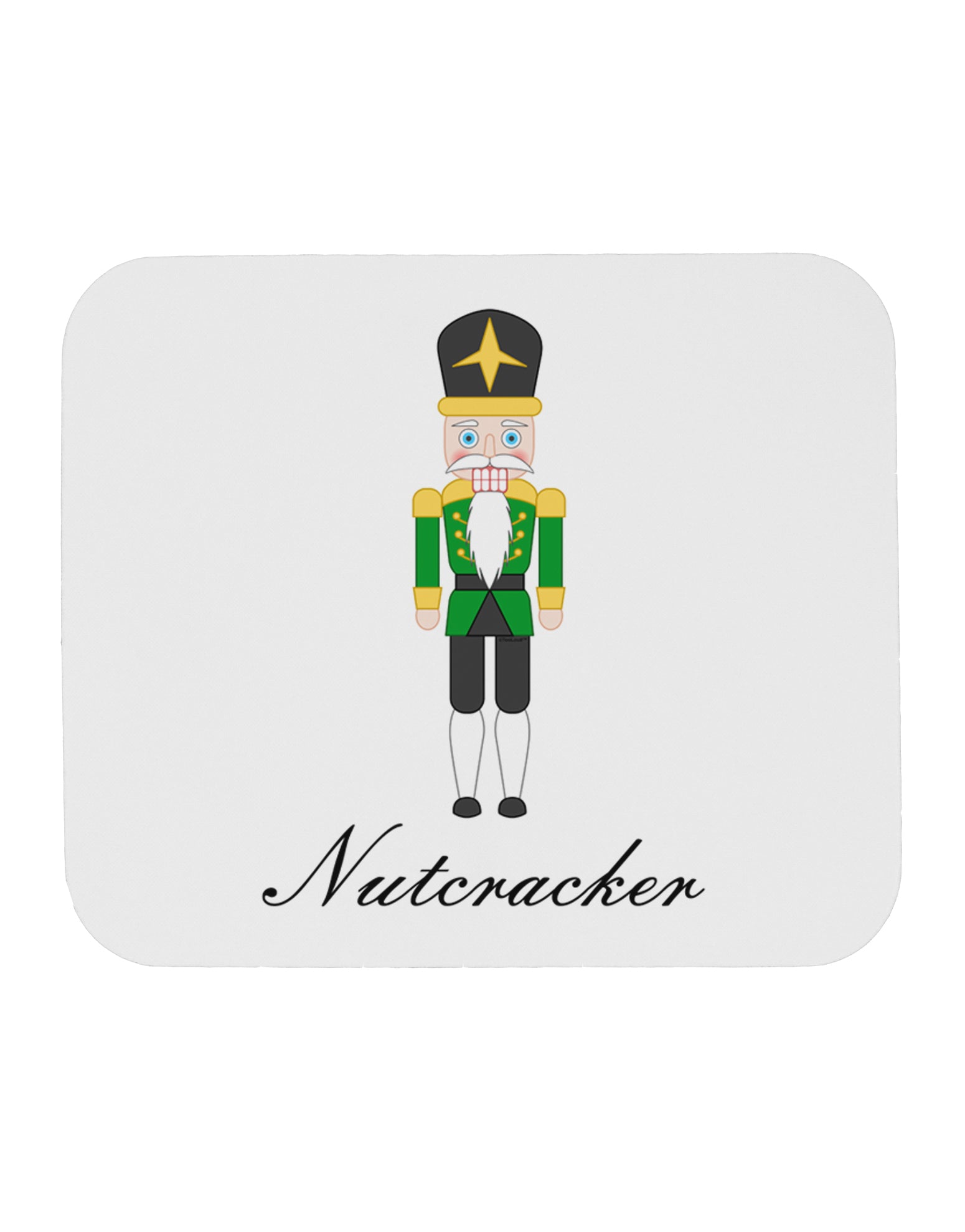 Nutcracker - Green Gold Black Text Mousepad-TooLoud-White-Davson Sales
