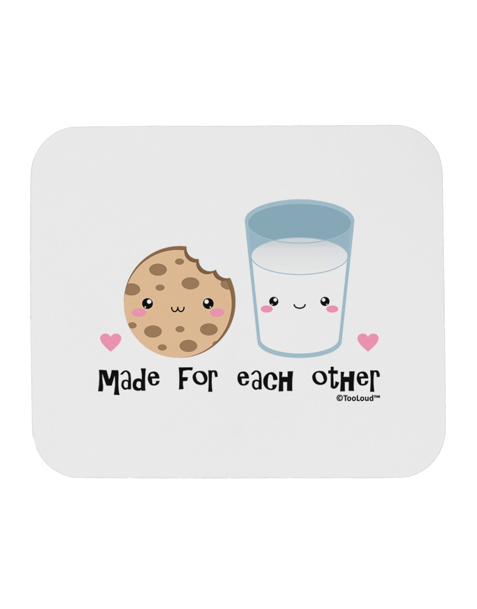 Cute Milk and Cookie - Made for Each Other Mousepad by TooLoud-TooLoud-White-Davson Sales