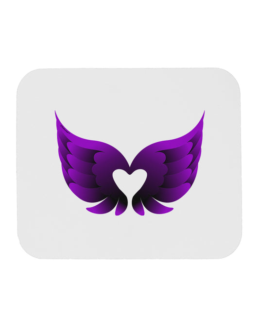 Cute Dark Angel Wings Black and Purple Heart Mousepad-TooLoud-White-Davson Sales