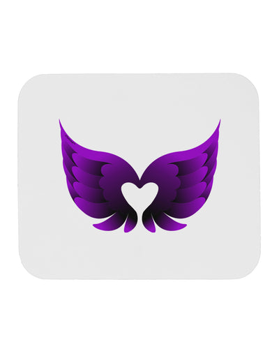 Cute Dark Angel Wings Black and Purple Heart Mousepad-TooLoud-White-Davson Sales