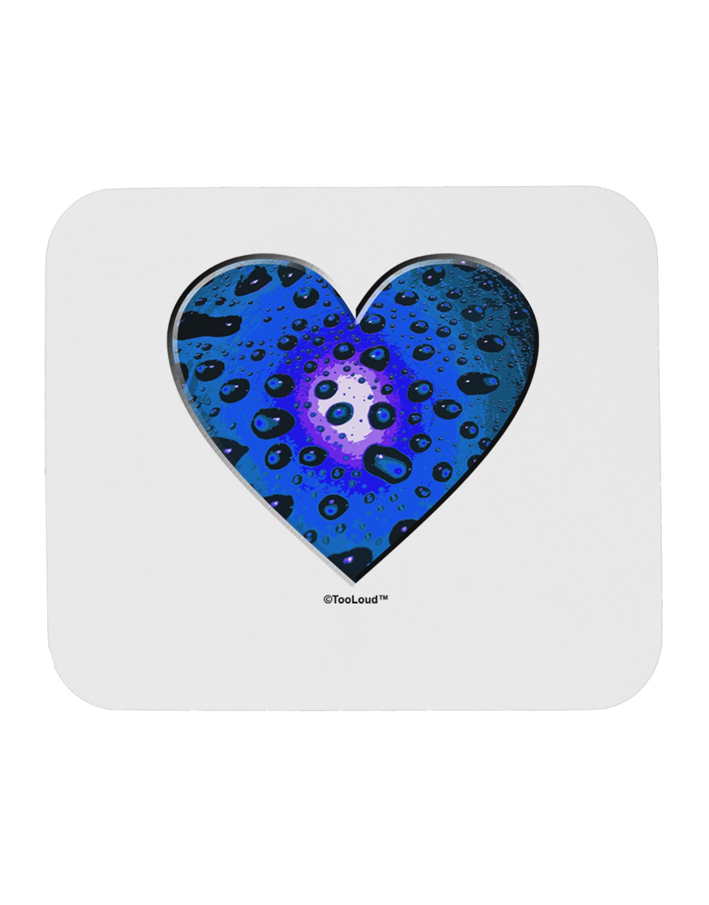 Water Droplet Heart Blue Mousepad by TooLoud-TooLoud-White-Davson Sales