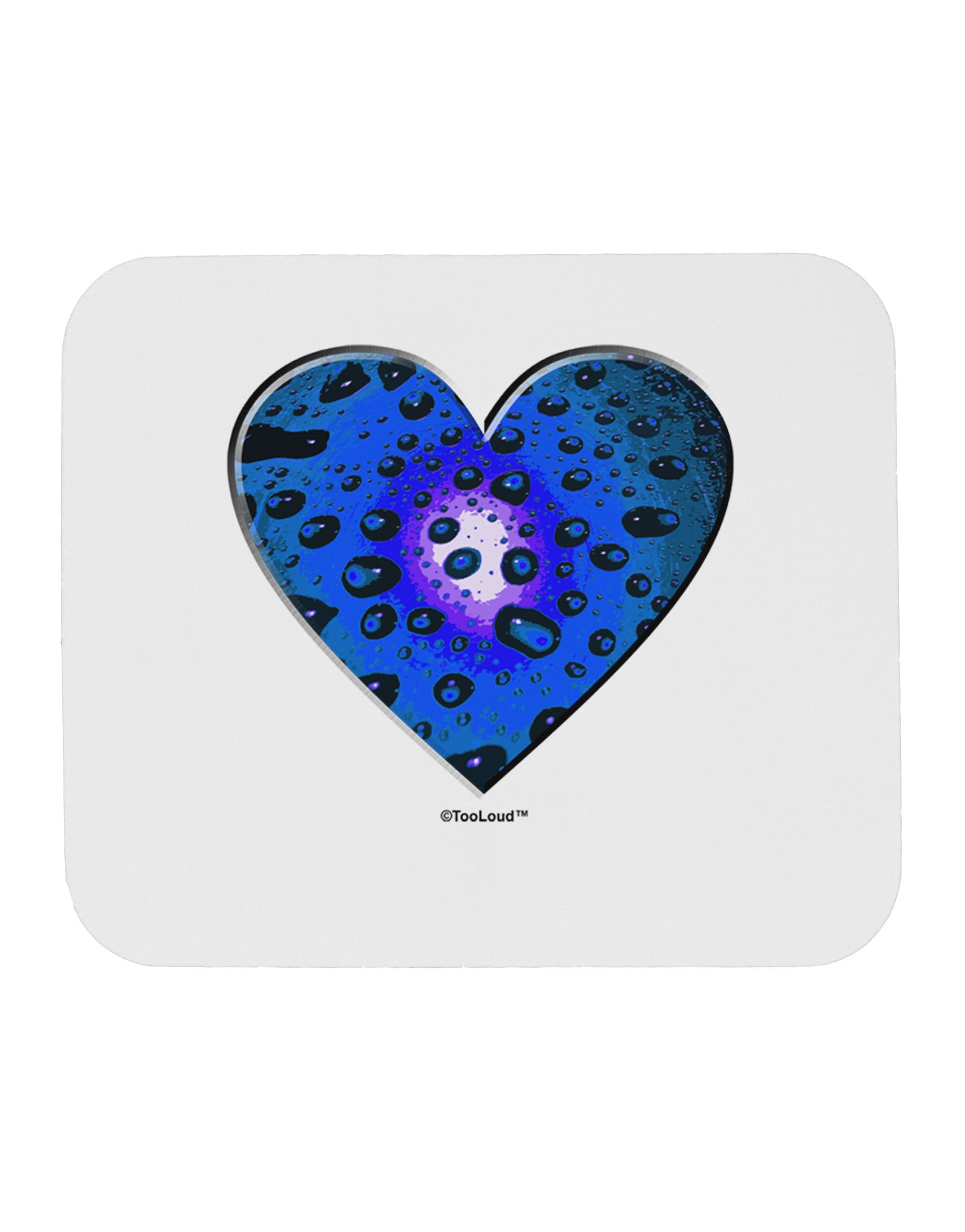 Water Droplet Heart Blue Mousepad by TooLoud-TooLoud-White-Davson Sales