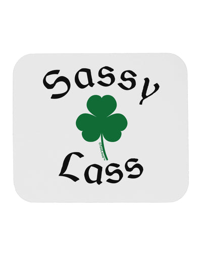 Sassy Lass St Patricks Day Mousepad-TooLoud-White-Davson Sales