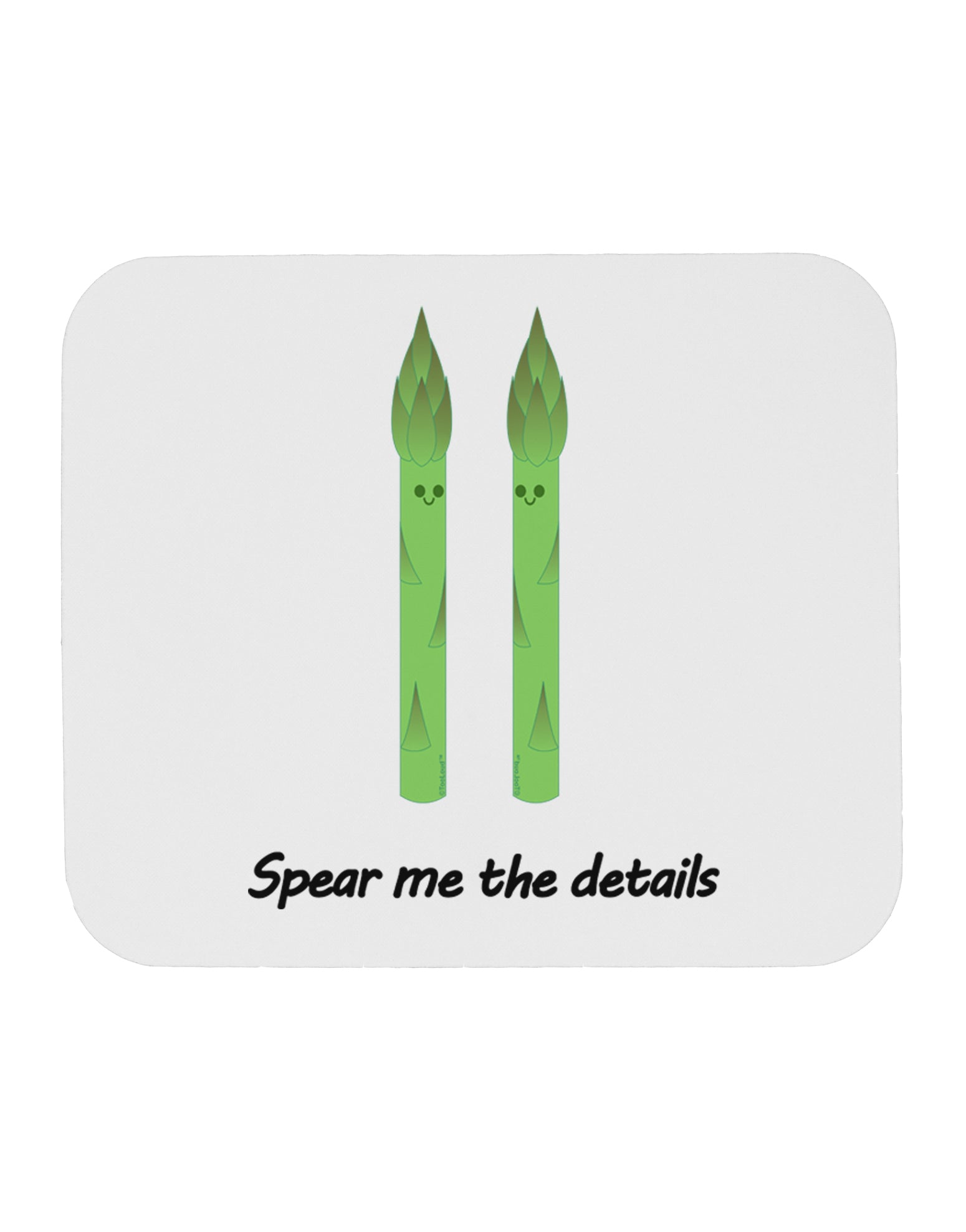 Asparagus - Spear Me the Details Mousepad-TooLoud-White-Davson Sales