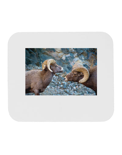 Two Bighorn Rams Mousepad-TooLoud-White-Davson Sales